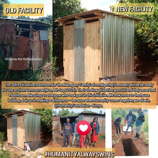 The complete 30 fts pit latrine, with a bathroom.