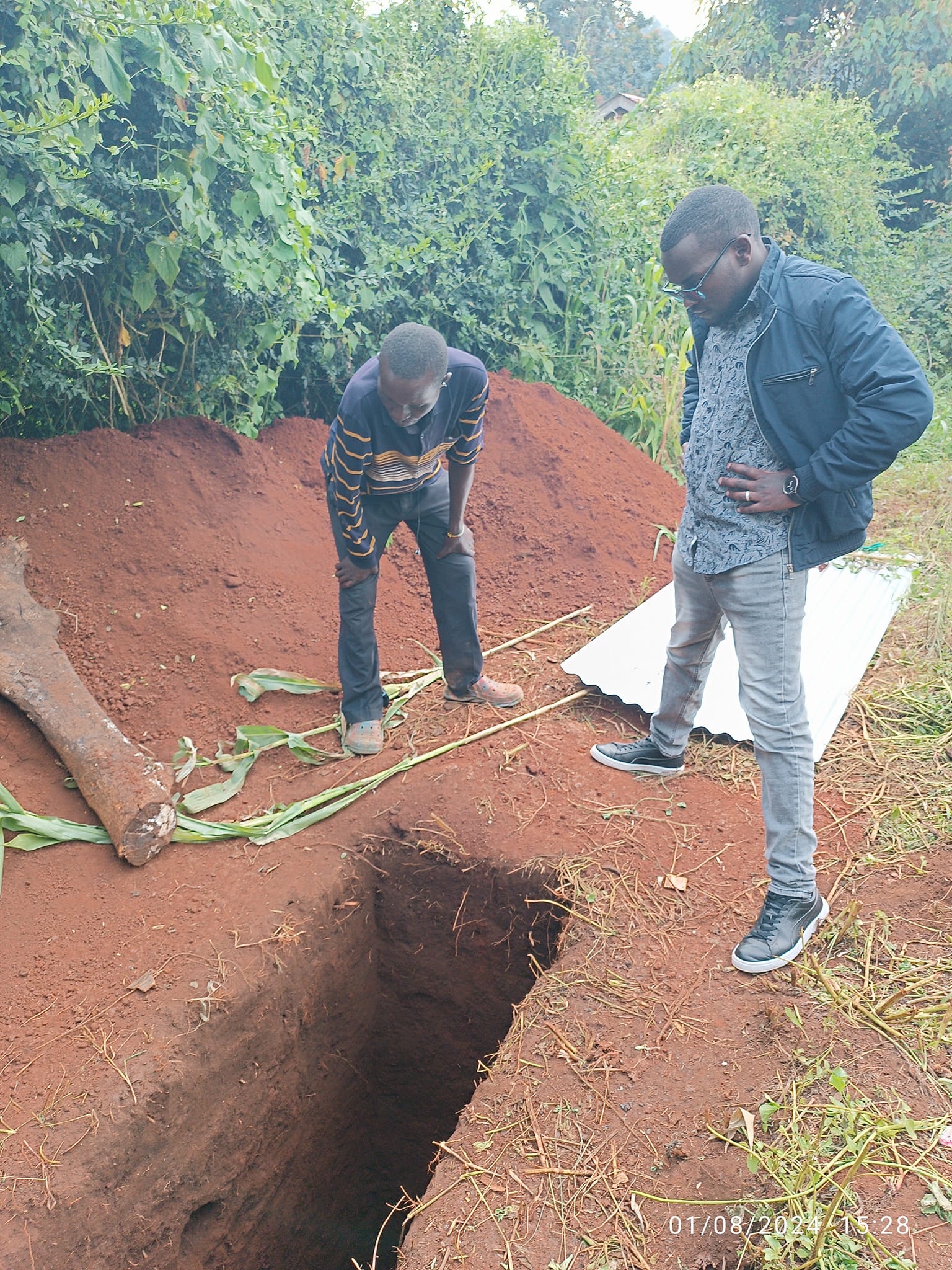 excavation of a 30ft pit latrine, for them.