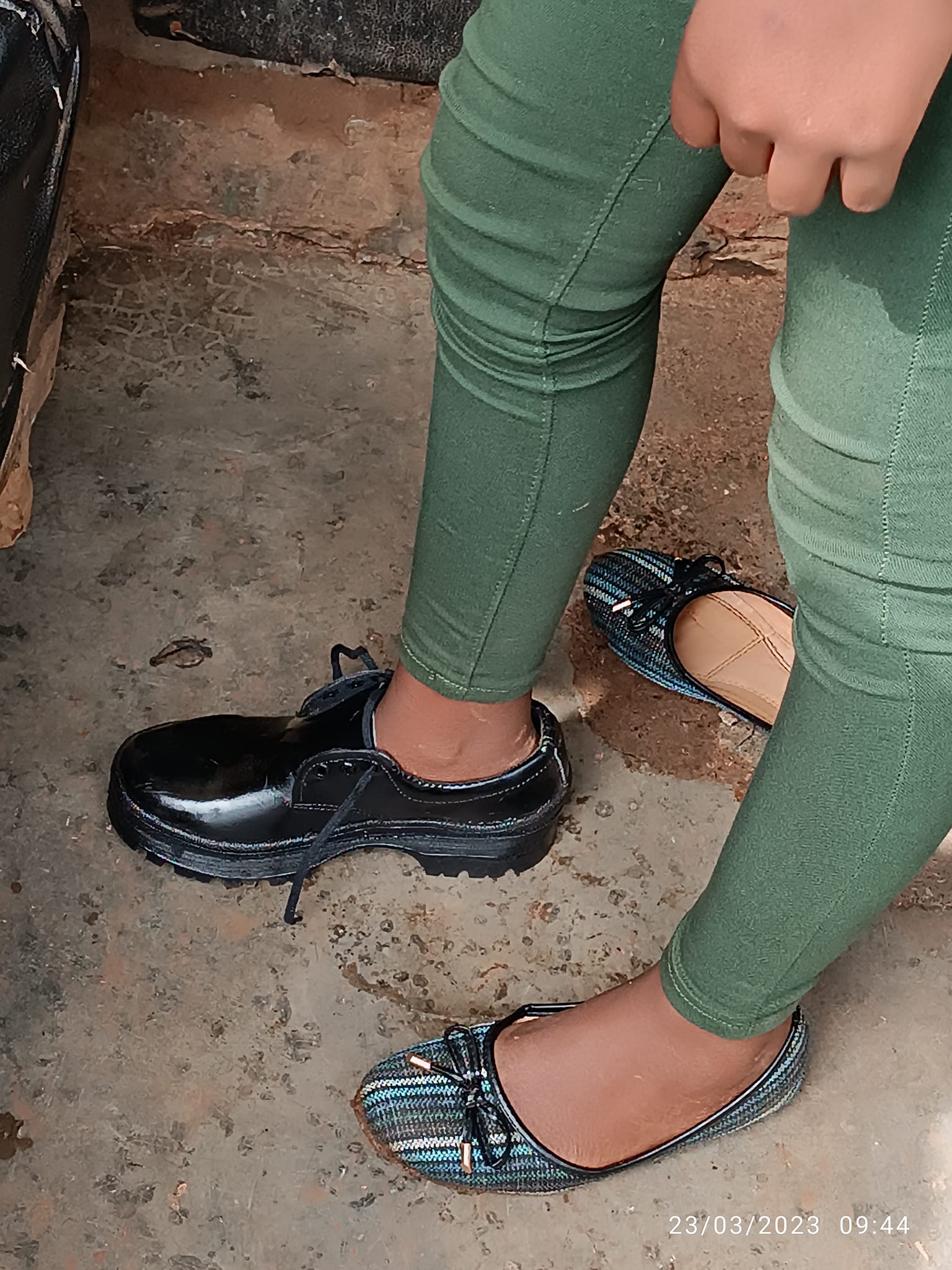 Buying her school shoes through donations by well wishers